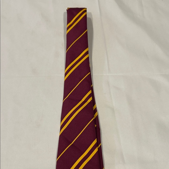 Harry Potter Griffindor Burgundy and Gold Striped Tie Adult Cosplay Costume - Picture 2 of 16
